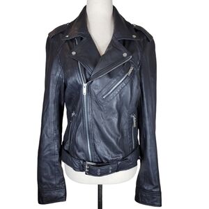 Bagatelle Black Genuine Leather Moto Jacket Size Small